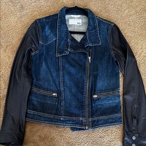 Rag And Bone Jean Jacket With Leather Sleeves for Sale up to 90